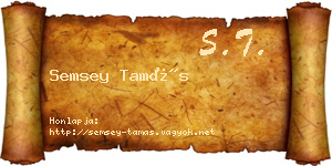 Semsey Tamás névjegykártya